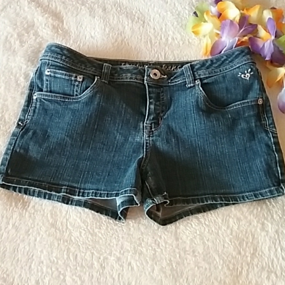 Justice "I ❤ Justice Jeans" Simply Low Jean Shorts